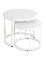 Zestaw dwóch białych nowoczesnych stolików - Ertol 3X w sklepie Edinos.pl