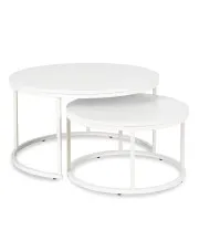 Zestaw białych nowoczesnych stolików do salonu - Ertol 4X w sklepie Edinos.pl