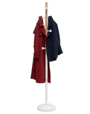 Skandynawski biały wieszak do przedpokoju stojący - Caden 6X w sklepie Edinos.pl