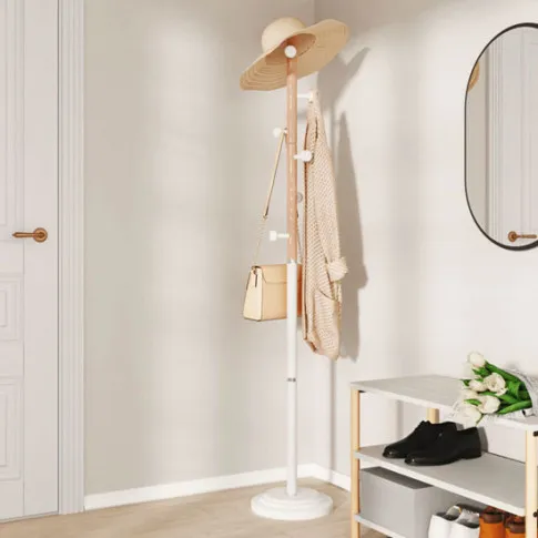 Prezentacja białego wieszaka na ubrania Soflos 6X