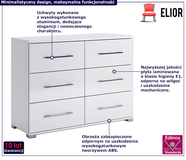 Biała skandynawska komoda Zafira 27X