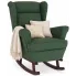 Zielony fotel wypoczynkowy bujany do salonu - Erato