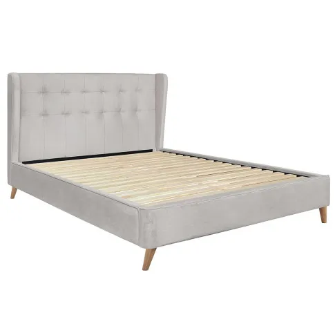 Beżowe tapicerowane łóżko Perfox