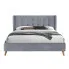Szare łózko z pikowanym zagłówkiem Perfox