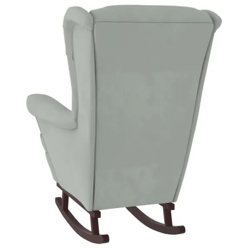 Jasnoszary fotel bujany uszak do salonu Egor