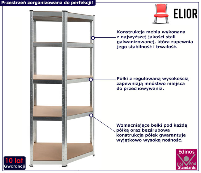 Metalowy regał Goves 4X