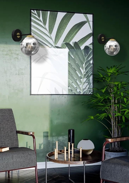 Czarny kinkiet glamour - K556-Moldi