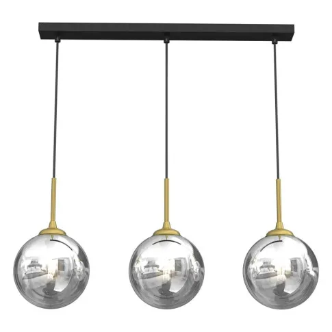 Potrójna lampa wisząca ze szklanymi kloszami - K558-Unao