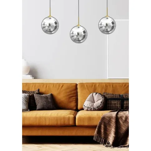 wizualizacja Potrójna lampa wisząca ze szklanymi kloszami - K558-Unao