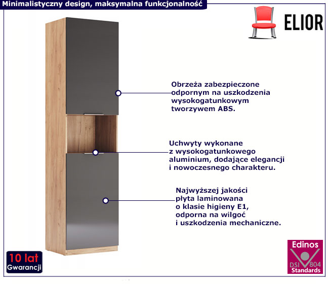 Nowoczesny słupek zamknięty Kyle 3X