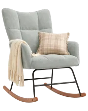 Jasnoszary fotel wypoczynkowy na płozach - Enila w sklepie Edinos.pl