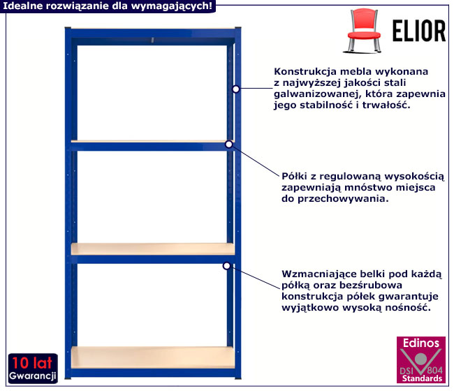 Metalowy regał Letia 11X