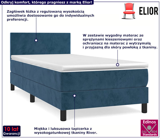 Niebieskie łóżko Lisila 3X