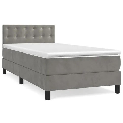 Jasnoszare łóżko tapicerowane Fibero 4X