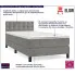 Tapicerowane jasnoszare łóżko z materacem Fibero 4X