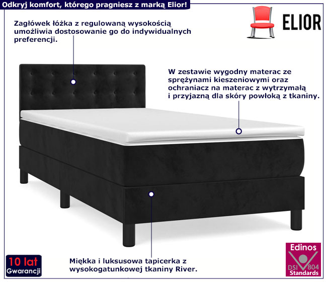 Czarne łóżko Lisila 4X