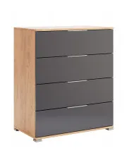 Komoda z 4 szufladami dąb craft + lava mat - Invisa 11X w sklepie Edinos.pl