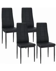 Zestaw 4 czarnych krzeseł tapicerowanych - Antamis w sklepie Edinos.pl