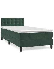Zielone kontynentalne łóżko z materacem 90x200 - Fibero 4X w sklepie Edinos.pl