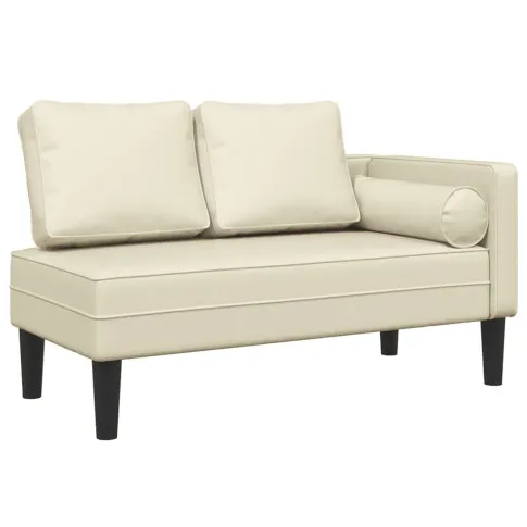 Kremowy szezlong z poduszkami Koveros