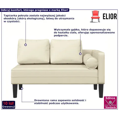 Szezlong Koveros w kolorze kremowym