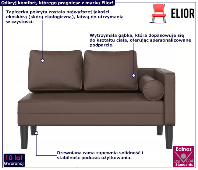 Brązowy szezlong Elenor