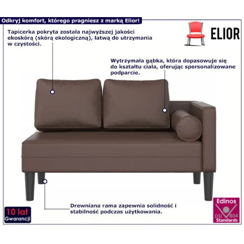 Szezlong Koveros w kolorze brązowym