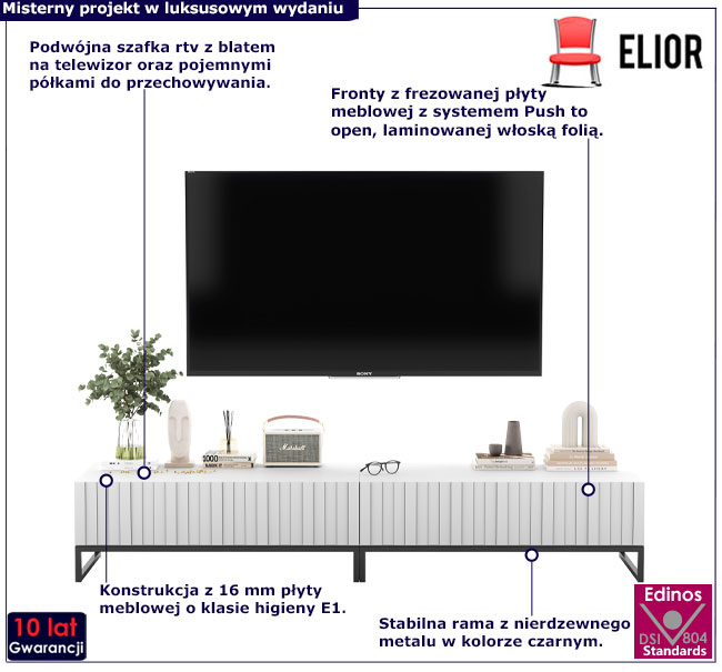 Zestaw 2 białych szafek RTV do salonu Irving 12X