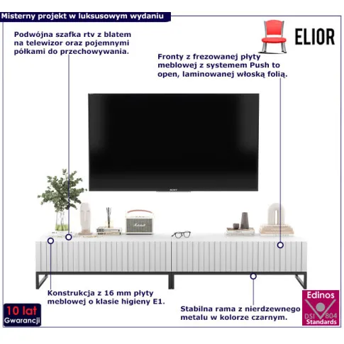 biala ryflowana szafka rtv irving 12x