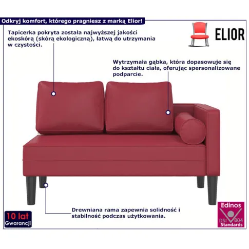 Szezlong Koveros w kolorze czerwonym