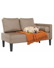 Leżanka do salonu z ekoskóry cappuccino - Elenor w sklepie Edinos.pl