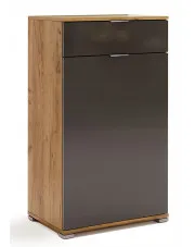 Nowoczesna szafka na buty dąb craft + lava mat - Invisa 16X w sklepie Edinos.pl
