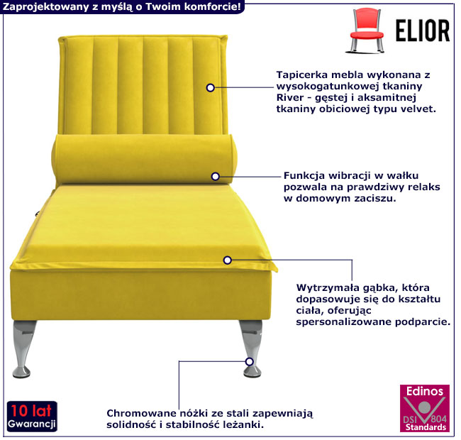 Żółty szezlong Beluso 3X