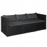 Sofa z zestawu czarnych mebli ogrodowych z szarymi poduszkami Lariza