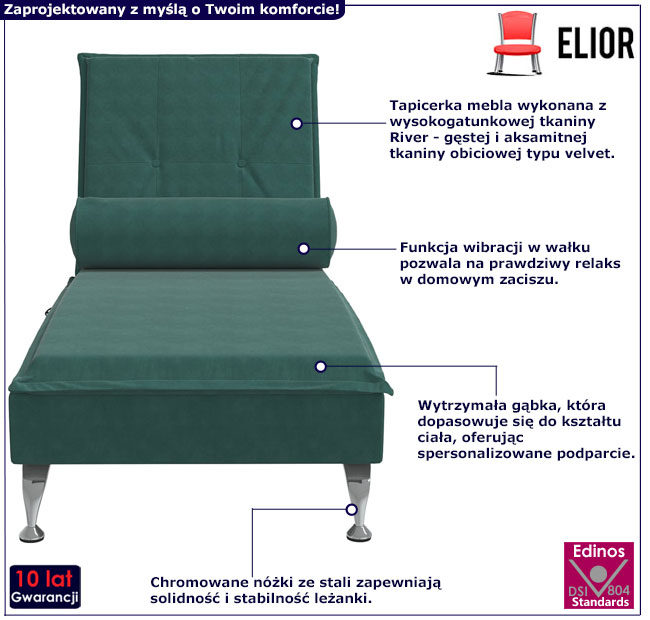 Zielony szezlong Refrix 4X