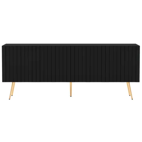 Czarna lamelowa szafka RTV na złotych nóżkach Irving 14X