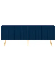 Granatowa lamelowa szafka pod TV glamour - Irving 14X w sklepie Edinos.pl