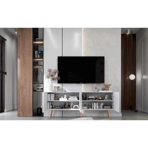 Wnętrze ryflowanej szafki pod TV Irving 14X