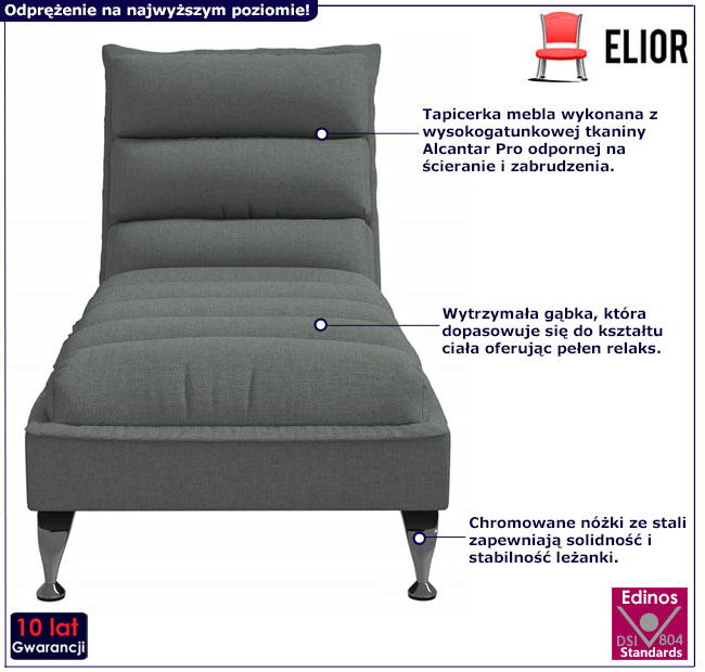 Ciemnoszary szezlong Ikrov 3X