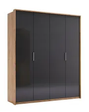 Czterodrzwiowa szafa uchylna dąb craft + lava mat - Invisa 24X w sklepie Edinos.pl