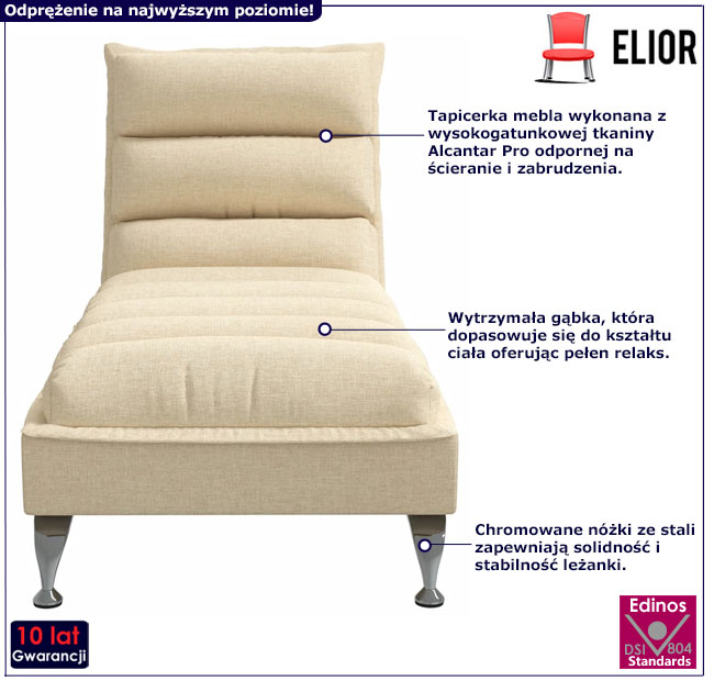 Kremowy szezlong Ikrov 3X