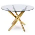 Okrągły szklany stół na złotej podstawie Arel