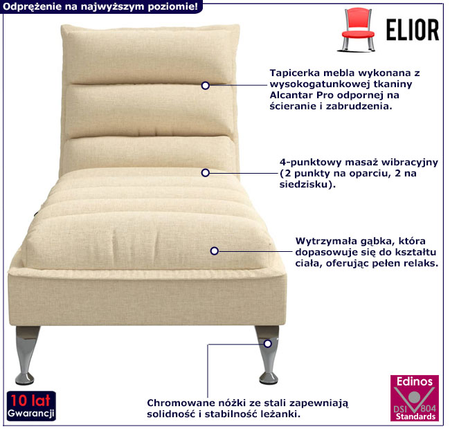 Kremowy szezlong Ikrov 4X