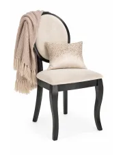 Beżowe stylowe krzesło drewniane - Kitro w sklepie Edinos.pl
