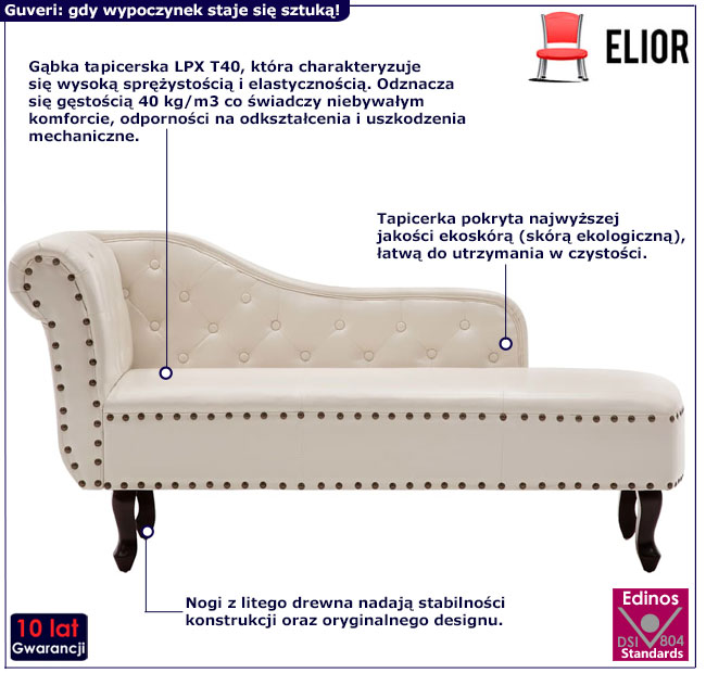 Biały szezlong Divano