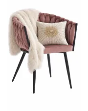 Ciemnoróżowe stylowe krzesło do salonu - Giberdi w sklepie Edinos.pl
