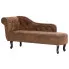 Brązowa leżanka z ekoskóry w stylu chesterfield - Dalos