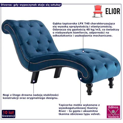 Leżanka Diveros 3X niebieski1