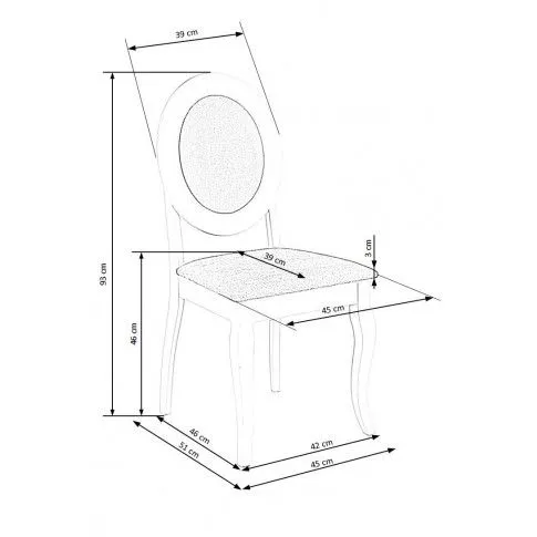 Szczegółowe zdjęcie nr 5 produktu Białe stylowe krzesło drewniane medalion - Serta