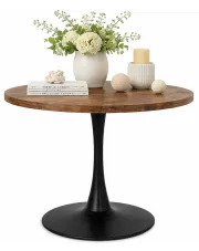 Nowoczesny okrągły stół industrialny dąb rustykalny - Adorino w sklepie Edinos.pl